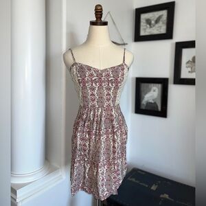 Abercrombie Lace and Floral Print Spaghetti Strap Dress